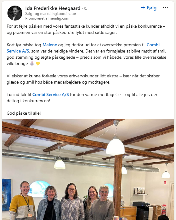 Eksempel på et promoveret opslag fra en medarbejder, kaldet en Thought Leader Ad